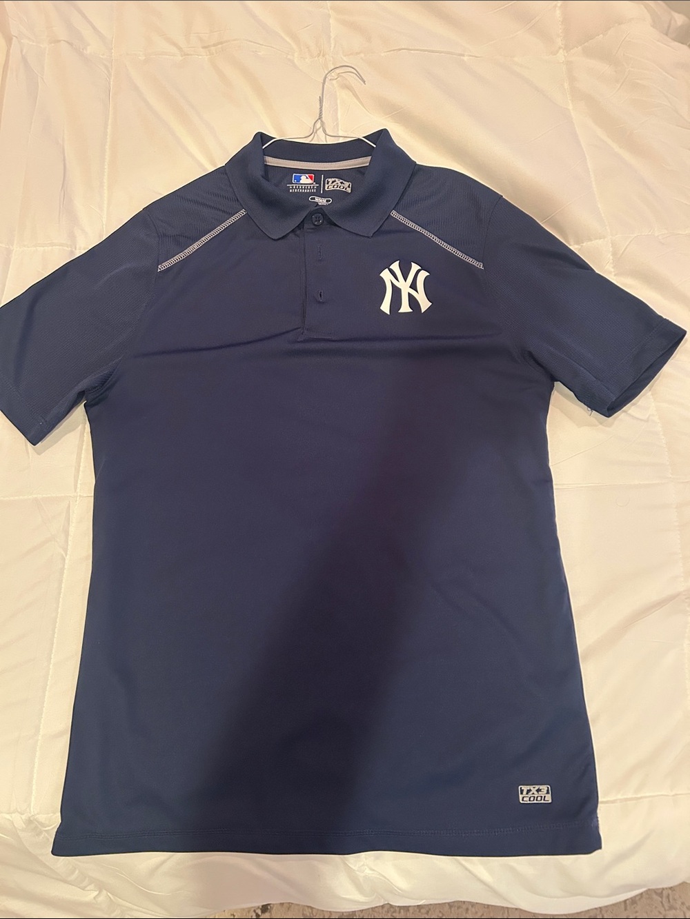 Yankees MLB Navy Polo with White NY Yankees Logo